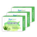 PuraGenic Aloevera and Neem Transparent bathing bar, 75gm - Combo Pack of 3
