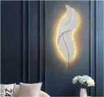 AVINYA Creative Wall Sconce Lighting Fixture Resin Wall Lamp Modern Feather-Shaped Wall Light,White LED Indoor Living Room Wall Mounted Lamps for Bedroom Hallway Home Decoration-03