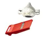 Urban buy Aluminium Gujiya Mould With Stainless Steel Johny Slicer Multipurpose Potato/Onion Slicer and Vegetable Slicer and Multicolour, Pack of 2