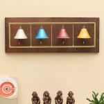 vedas Multicolour MDF & Metal Jiya Bell Panel Wall Decor Hanging Wall Mounted Sculpture Home Decor (Size 27 x 10 inches)