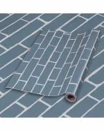 UZANIYA Blue Brick Abstract Vinyl Self Adhesive Wallpaper (500 x 40 cm)