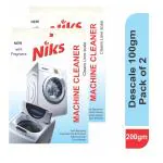 Niks Washing Machine Cleaner | Premium Scale Cleaning Powder | Washing Machine Drum/Tub Cleaner | Dish Washer Cleaner | Easy to Use 100gm (Pack of 2)
