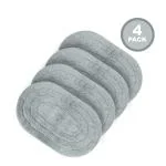 TRIMAX Door Mats for Home Entrance, Anti Slip Floor Mat for Living Room, Super Absorbent Mats with Machine Washable, 40 X 60 cm, Color- Grey, Oval Cut, PACK OF 04
