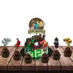 Festiko 7 Pcs Minecraft Birthday Party Decorations, Happy Birthday Decoration, Minecraft Theme Decoration For Kids Boys Adults Party Supplies Combo Cake Topper, Cup Cake Toppers