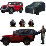 CARBLAZER Gun Metal Black Nylon Semi-Automatic Car Body Cover for Mahindra Thar
