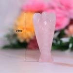 Crystal Divine Rose Quartz Angel Figurines and Statues For Home Decor Items & Decorative Items Crystal Angel Statue Set Crystal Angel Set Angel Wings Angel Crystal Statue For Spritual Item Gift 2 Inch