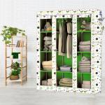 BE MODERN 10 Shelves Butterfly Print Carbon Steel Collapsible Wardrobe (Finish Color -3_GREEN, DIY(Do-It-Yourself))