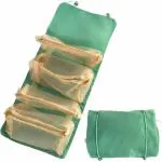 House of Quirk Hanging Roll-Up Makeup Bag, 4-in-1 Foldable Travel Detachable Storage Bags for Women (Green)