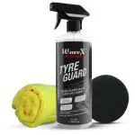 WaveXTyre Polish 1 LTR | Black Foam Applicator and Microfiber Cloth| Gives Lustrous Dark, Long Lasting Super Black Shine - Non-Greasy and No Sling Formulation