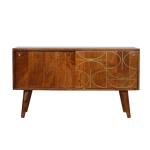 ARTISAN FURNITURE Chestnut Gold Inlay Abstract Sideboard 88x35x49 cm.