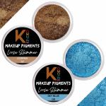 KINDED Copper and Sky Blue Powder Loose Shimmer Glitter Eyeshadow for Women - Pack of 2, Each Pack 3 g