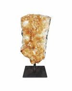 Shubhanjali store Citrine Geode Specimen Sculpture Quartz Crystal Cluster Caves (18 X 12cm)