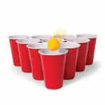 Tickles Easy Grip Red Party Cups Disposable Drinking For Iced Tea, Smoothies, Punch, Cocktails & Cold Drinks Glasses (Pack of 12 Shot Glasses 60 ml & 12 Beer Glasses 475 ml With 1 Ball Free)