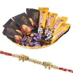 SurpriseForU Cadbury 5Star And Dark Fantasy Chocolate Gift Hamper, Elephant Rakhi