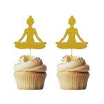 Festiko 24 Pcs Yoga Fitness Cupcake Topper For Yoga Theme Party
