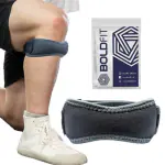 Boldfit Patella Knee Support - Knee Strap Brace Support for Knee Pain Relief - Free Size - Black-Grey