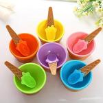KARTUNBOX Plastic Geometric Dessert Bowls - 60ml, Set of 6 , Multicolour