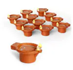 QinPin LED Water Sensor Diyas Big Batti Smokeless Flameless Eco-Friendly Diwali Lights for Home, Pooja, Wedding, and Festival Decor (Pack of 12)