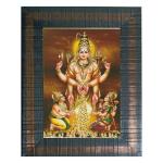 Framtastic Lord Shiva Giving Money to Kuber and Laxmi Rectangular Photo Frame with Plexi Glass