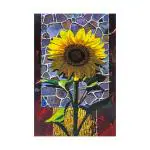 SHASWAT ART Flower Painting for Living Room with Sparkle Coated Lami 24x36 (Without Frame)