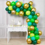 RG Accessories Gold, Green, Yellow Solid Forest Theme Balloon Combo Set (Pack Of 61)