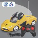 NHR Ferrari Style Remote Control Racing Car with Openable Door for Kids- Remote Car for 3-10 Years Kids, RC Car, Door Opeanable Car, Toy Car, Remote Control Car for Kids, Car for Kids, Car Toy, Khilona, Racing Car Toy- Yellow