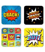 Whats Your Kick Funny Vectors Crack Bang Bang Hot Quotes Printed Set of 4 Coaster With Metal Stand