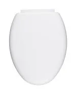 BLUECERA Polypropylene Plastic Oval Shape with Front flat Shaped European Effo Manual Closing Toilet Seat Cover | Sleek Design Easy Installation (White)