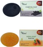 Waiba COMBO OF CHARCOAL AND PAPAYA HERBAL SOAP (2 x 100 g)