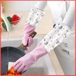 Whinsy Reusable Pvc Made Inner Cotton Fleece Lined Winter Use Warm Kitchen Cleaning Gloves| Multipurpose Household Washing Use 1 Piece
