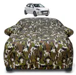 Auto Hub Hyundai Grand i10 Nios Car Cover with Mirror Pocket and Soft Cotton Lining,Waterproof Hyundai Grand i10 Nios Car Body Cover, Army Print