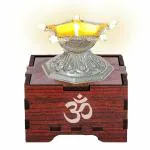 Solarbasket Battery Operated Light Silver Coated Niranjan Gifting Diva For Pooja,LED Wicks Jyoti Aarti Niranjan/Deepak