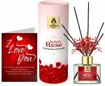 The Aroma Factory I Love You Greeting Card & Fragrance Reed Diffuser Gift Set, British Rose (1 Box + 1 Card)