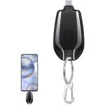 CHAKAM Small Portable Emergency Key Chain Power Bank, Whixant Mini C Type Plug 1500mah Fast Finger Key Power Bank, Keychain Power Bank (Type C Android Plug)