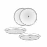 Vinod Stainless Steel Kanchan Bogi Plate, Lunch & Dinner Plate (Pack of 4, Dia 28 cm)
