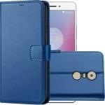 Frazil Leather Magnetic Vintage Flip Wallet Case Cover for Lenovo K6 Note (Blue)