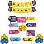 Festiko Raksha Bandhan Photo Booth Props, Banner, Rakhi Combo Deecoration, Rakhi Props For Rakhi Gift For Br0ther And Sister Props, Happy Rakhi Banner (Raksha Bandhan Decoration Combo1)