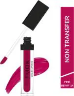 Emok Liquid Matte Lipstick Non Transfer Lip Color Long stay Smudgeproof-Beauty Makeup (PINK BERRY, 5 ml)