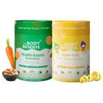 The Body Reserve Kids Multivitamin Gummies With Multivitamin Gummies Combo For Men Women Strawberry Flavours Stress Reduce Gummies With Vitamin D Minerals Energy Boost Super Foods, 30 Each, Pack of 2