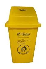 Fiable Cleantech HDPE Swing Lid 100L Trash Bin Yellow | Swing Lid Bin | HDPE Garbage Bin | Outdoor Dustbin | Waste bin | Large Size Dustbin - Yellow