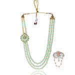 JIYANSHI FASHION: Dulha groom sherwani Necklace/Moti Mala for Men for wedding | Groom Mala and Brooch Set