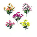 Saf Set Of 5 Multicolor Rose Artificial Flowers Bunches (12 Inch, Pack Of 5, Flower Bunch)