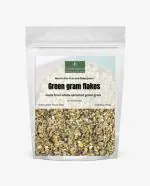 GOODNESS FARM Green Gram Poha/ Flakes| Moong bean Poha/ Flakes 400 gms, Sprouted & ORGANIC