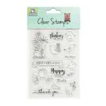 Itsy Bitsy Multicolor Acrylic Clear Stamps, Happy Bird-Day