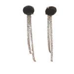 ARS TRADING COMPANY Elegant Women's Fashion Earrings Unique Designs for Every Look And Perfect for Every Occasion (Black Top Long Earring)