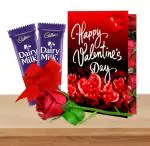Midiron Romantic Gift for Girlfriend/Wife/Women/Husband/Boyfriend|Valentine Chocolate Gift Hamper| Chocolate Gift for Valentine's Day Birthday, Anniversary | Chocolates with Artificial Rose & Love Card