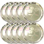 SHINI LIFESTYLE Stainless Steel Heavy Gauge Dinner Plates Steel Plate Thali Lunch Plates Dinner Set