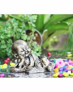 Miss Peach - Gold Handcrafted Laughing Buddha Statue Big Size For Home Decor , Diwali Gift, Best Gift for Diwali Decor, Diwali Decoration