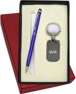 UJJi 2in1 Blue Slim Design Pen with Touch Stylus and Keyring
