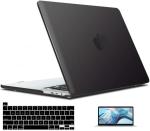 iFyx Compatible with MacBook Pro 13 Inch With Retina Display Case Cover 2023-2020 Release A2338 M2 M1 A2289 A2251 Protective Plastic Hard Shell Case Cover + Keyguard Skin + Screen Guard (Black)